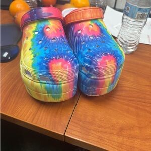 Colorful Tie-Dye Kids Clogs